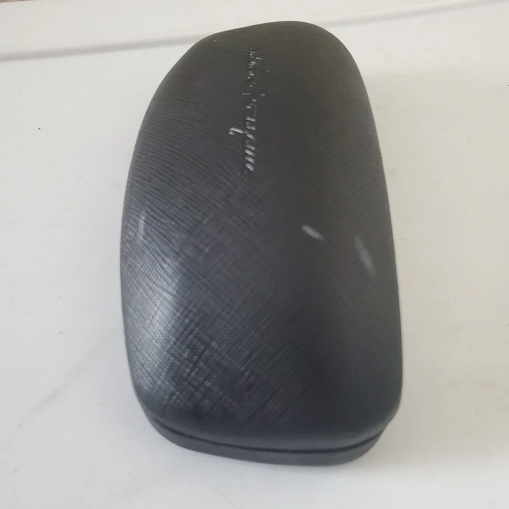Salvatore Ferragamo Black Textured Hardshell Sunglasses Eyeglasses Case
